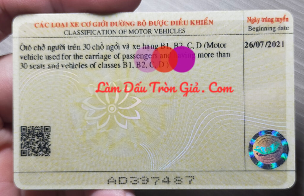 mua bằng lái xe máy mặt sau